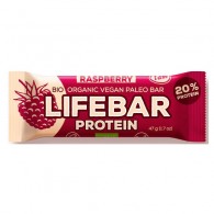 LifeFood - Baton malinowy proteinowy z białkiem ryżowym BIO 47g