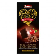 Torras - Czekolada gorzka z ziarnami kakao i żurawiną ZERO 125g