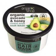 Organic Shop - Maska do włosów odbudowująca z miodem i awokado 250ml
