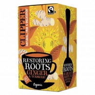 Clipper - Herbatka imbirowa z kurkumą i pieprzem czarnym (restoring roots) fair trade BIO (20x1,8g) 36g