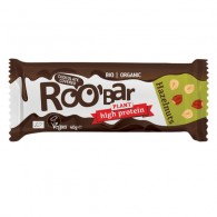 Roobar - Baton proteinowy z orzechami laskowymi w polewie z gorzkiej czekolady bezglutenowy BIO 40g 