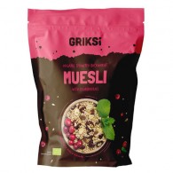 Griksi - Musli ze skiełkowaną gryką i żurawiną raw bezglutenowe BIO 200g